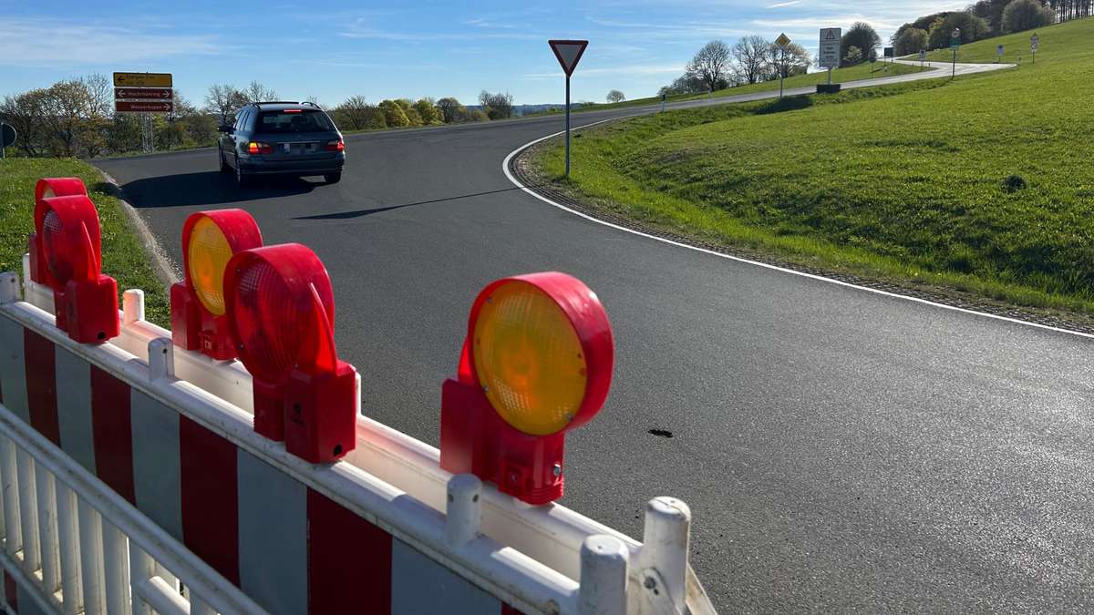 Tourist mountain Wasserkuppe closed on one side