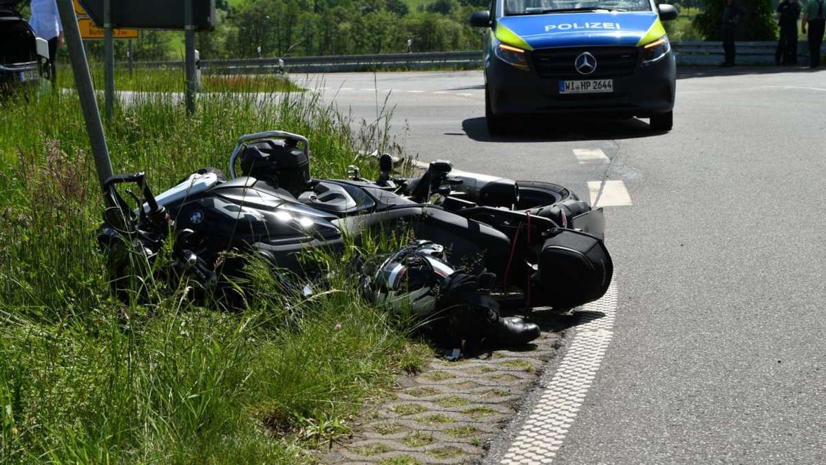 Motorcyclist hit by car and seriously injured